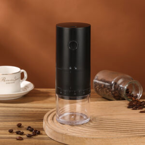 Portable USB rechargeable coffee grinder.